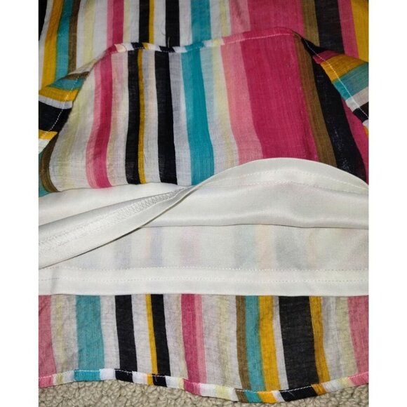 Women's Boutique Listicle Multicolor Striped Bell-Sleeve Shift Dress (Size Lg) - Picture 7 of 8